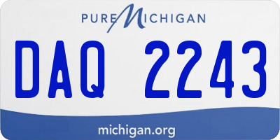 MI license plate DAQ2243