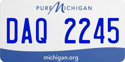 MI license plate DAQ2245