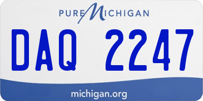 MI license plate DAQ2247