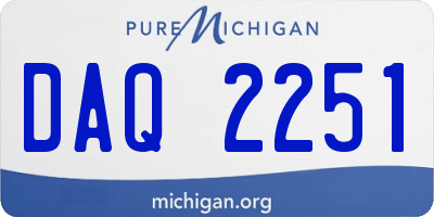 MI license plate DAQ2251