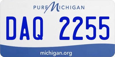 MI license plate DAQ2255