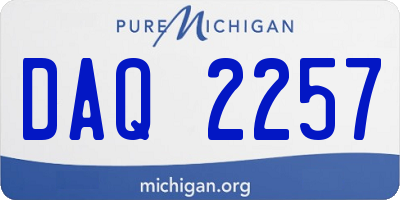 MI license plate DAQ2257