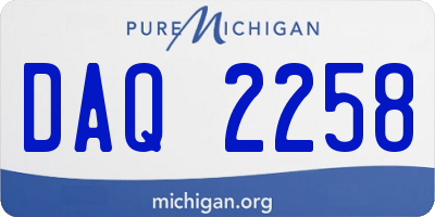 MI license plate DAQ2258