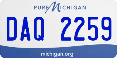 MI license plate DAQ2259