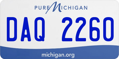 MI license plate DAQ2260