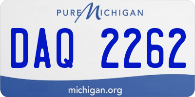 MI license plate DAQ2262