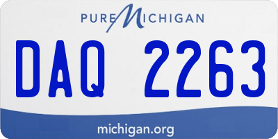 MI license plate DAQ2263