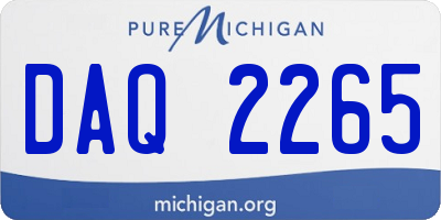 MI license plate DAQ2265