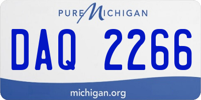 MI license plate DAQ2266