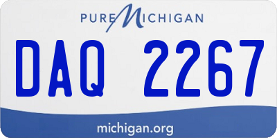 MI license plate DAQ2267