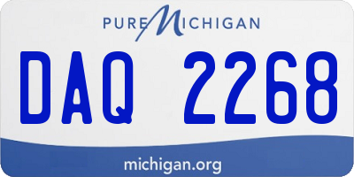 MI license plate DAQ2268