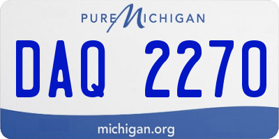 MI license plate DAQ2270