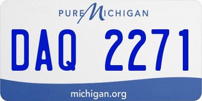 MI license plate DAQ2271