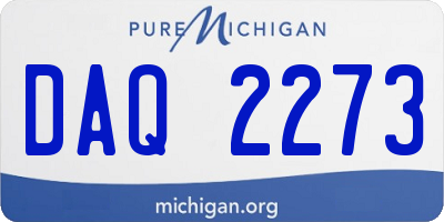 MI license plate DAQ2273