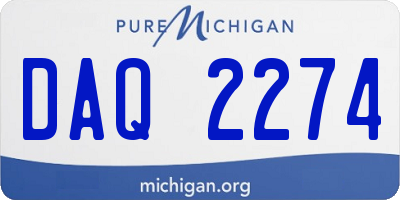 MI license plate DAQ2274