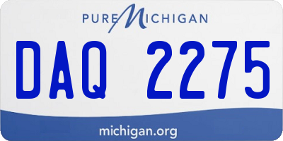 MI license plate DAQ2275