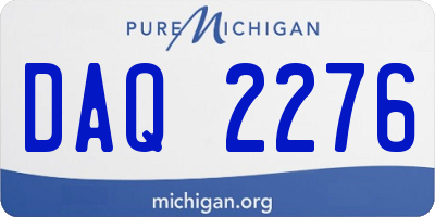 MI license plate DAQ2276