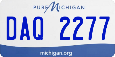 MI license plate DAQ2277