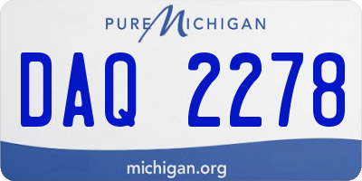 MI license plate DAQ2278