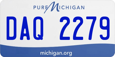 MI license plate DAQ2279