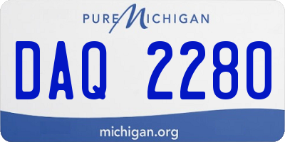 MI license plate DAQ2280