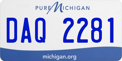 MI license plate DAQ2281