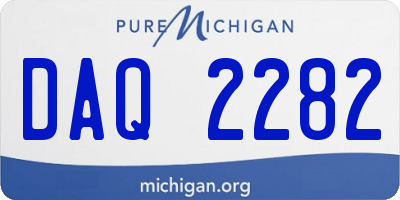 MI license plate DAQ2282