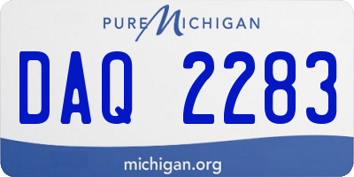 MI license plate DAQ2283