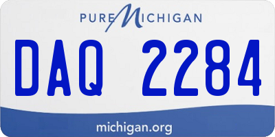 MI license plate DAQ2284