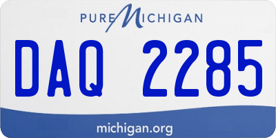 MI license plate DAQ2285