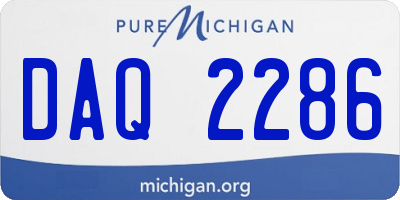 MI license plate DAQ2286