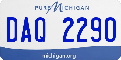 MI license plate DAQ2290