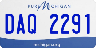 MI license plate DAQ2291