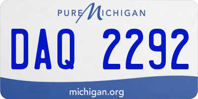 MI license plate DAQ2292