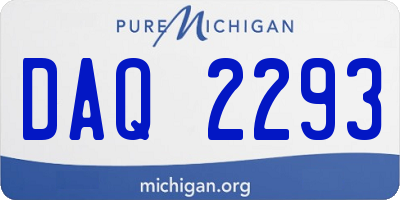 MI license plate DAQ2293