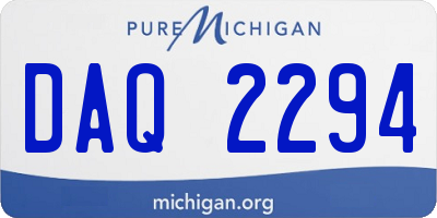 MI license plate DAQ2294