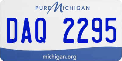 MI license plate DAQ2295