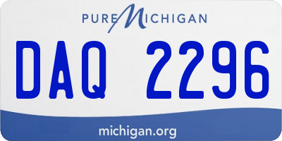 MI license plate DAQ2296