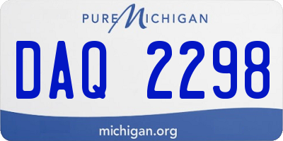 MI license plate DAQ2298