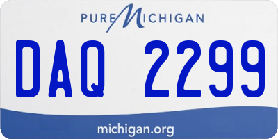 MI license plate DAQ2299