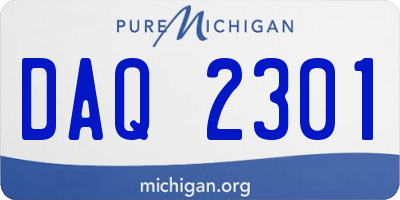 MI license plate DAQ2301
