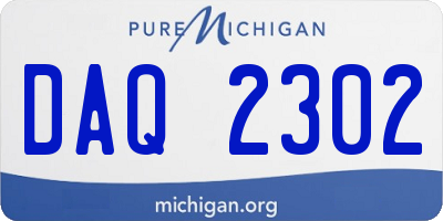 MI license plate DAQ2302