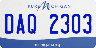 MI license plate DAQ2303