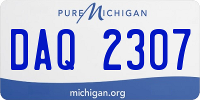 MI license plate DAQ2307