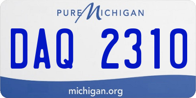 MI license plate DAQ2310