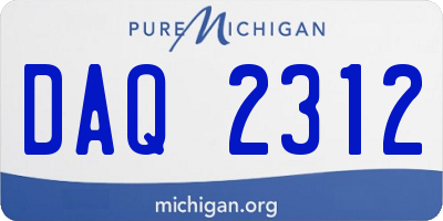 MI license plate DAQ2312