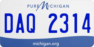 MI license plate DAQ2314