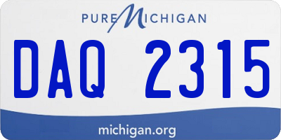 MI license plate DAQ2315