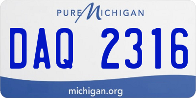 MI license plate DAQ2316