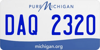 MI license plate DAQ2320